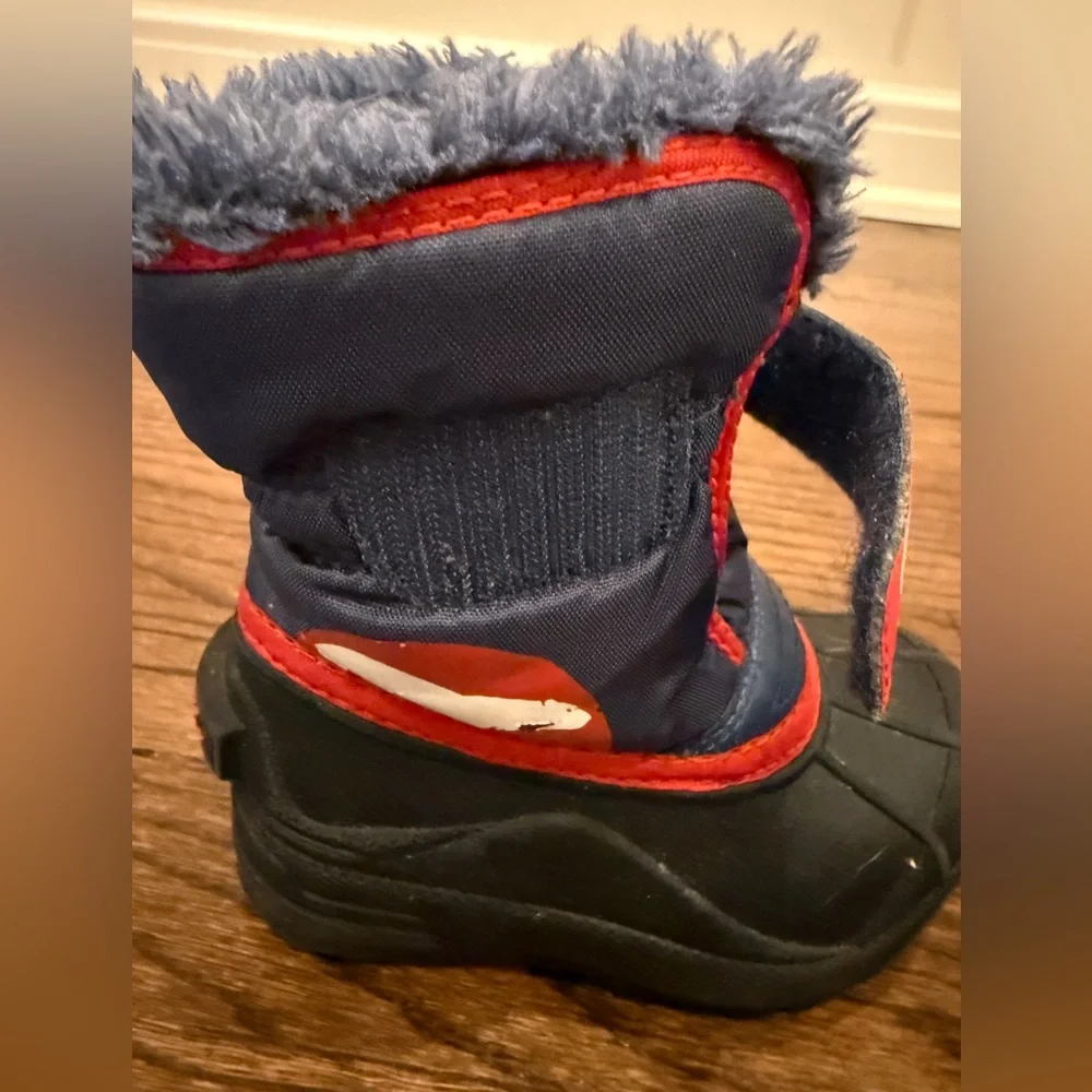 Sorel Commander Navy, Red & Black w/Faux Fur Kids Winter Boots